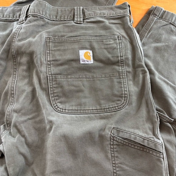 Carhartt 40/30 Relaxed Fit Double Knee Green Cargo Chinos - Picture 3 of 10